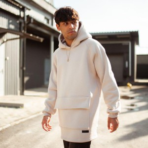 Худи South basic fleece beige oversize