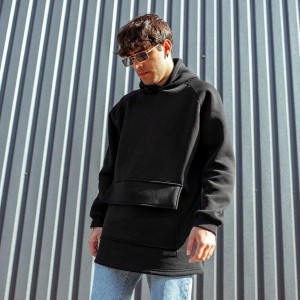Худи South basic fleece black oversize