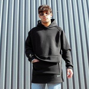 Худи South basic fleece black oversize