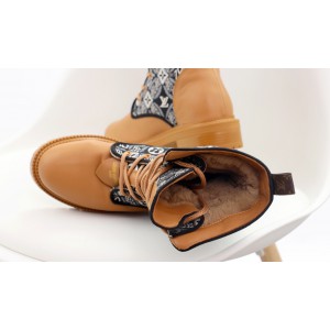 Зимние ботинки на меху Louis Vuitton, коричневые