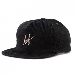 Кепка HUF Script Black Corduroy Snapback Hat