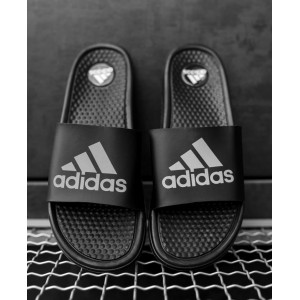 Тапки  Adidas Black  (рефлектив)