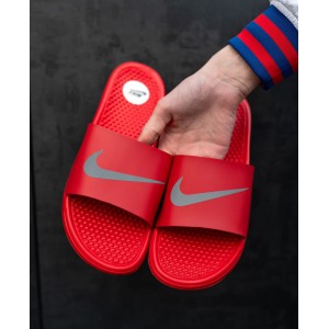 Тапки  Nike Red (рефлектив)
