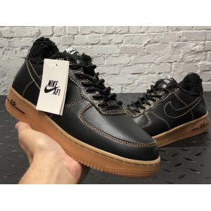 Низкие зимние кроссовки Nike Air Forc (кожа two)