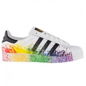 Кроссовки Adidas Superstar Rainbow Paint Splatter White