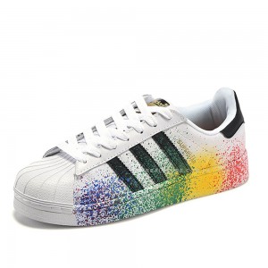Кроссовки Adidas Superstar Rainbow Paint Splatter White